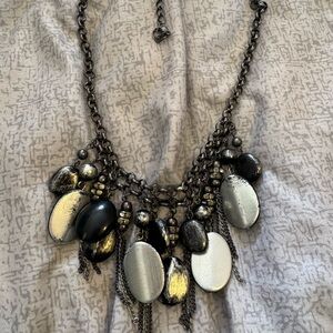 Premier Designs Silver and Black Necklace